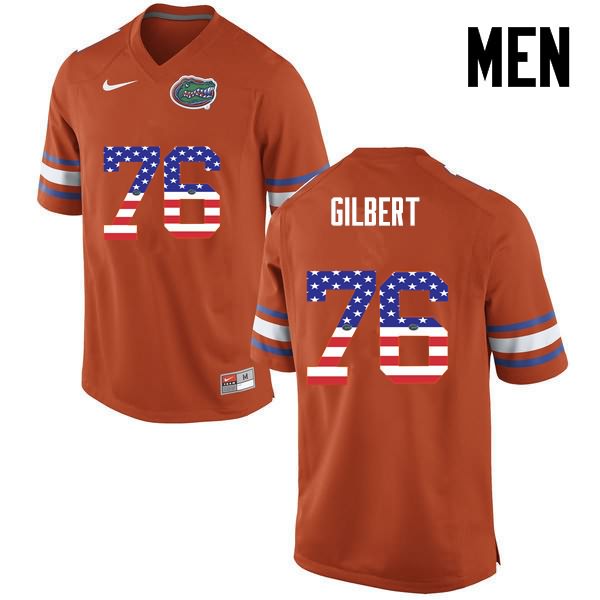 Men's NCAA Florida Gators Marcus Gilbert #76 Stitched Authentic USA Flag Fashion Nike Orange College Football Jersey KYL4865RA